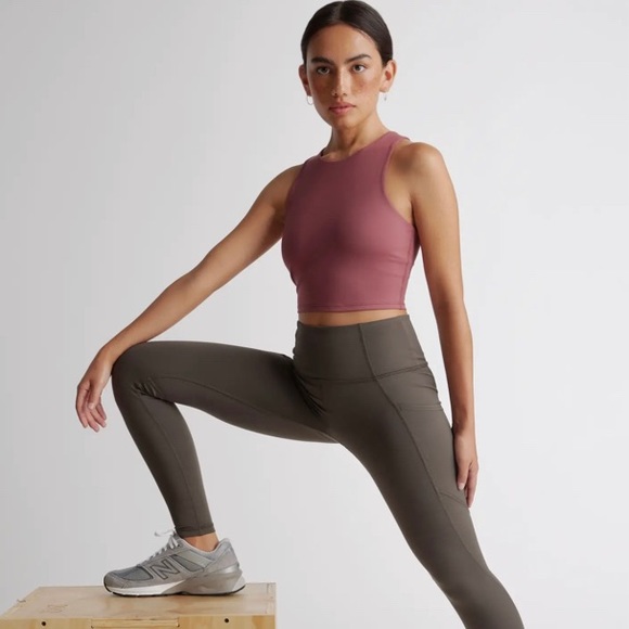 QUINCE Olive Green Ultra-Soft High-Rise Pocket Legging NWT Size Small - Picture 4 of 13